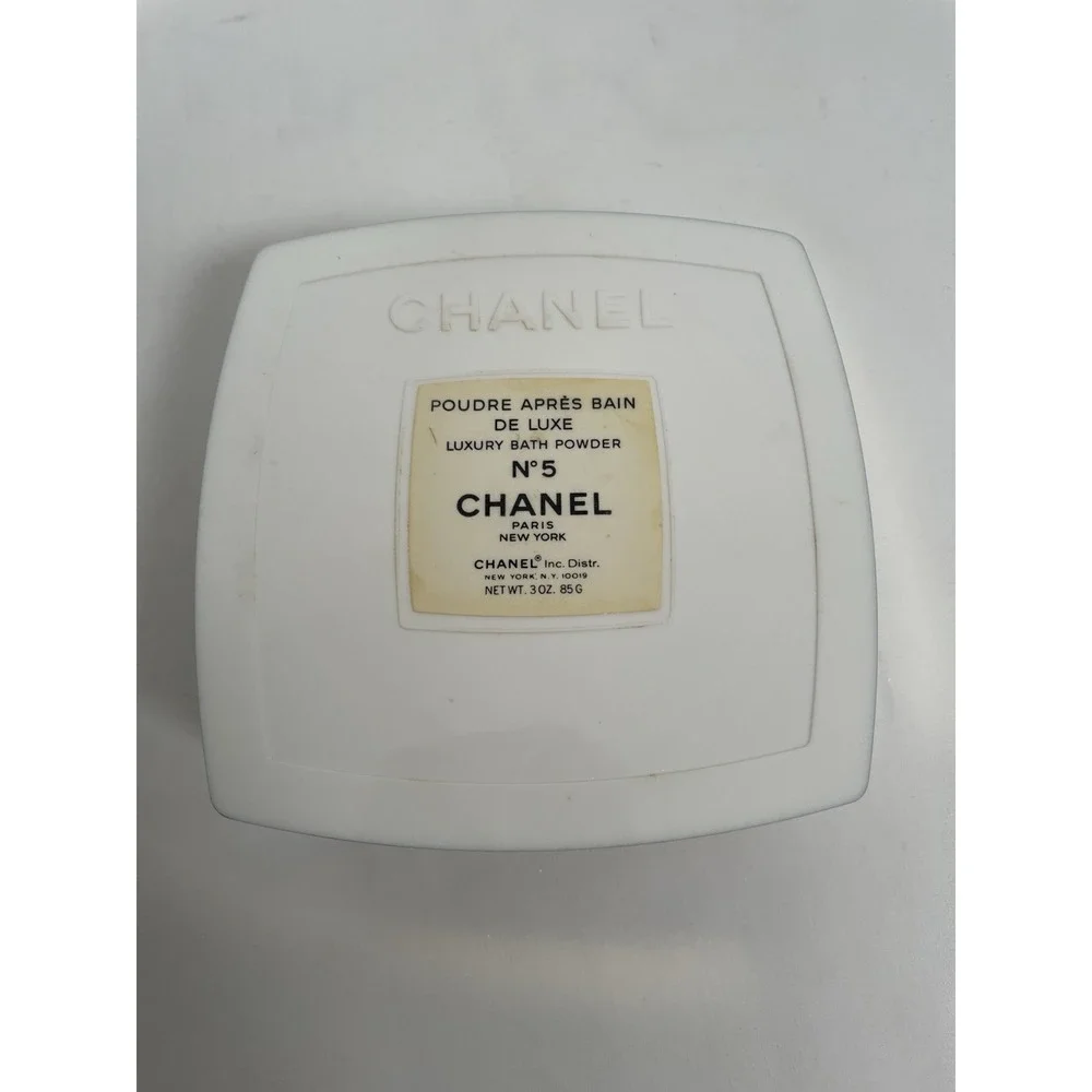 CHANEL LUXURY BATH POWDER No. 5  with Puff  3oz 85g Vintage PARIS/New York - Picture 4 of 4